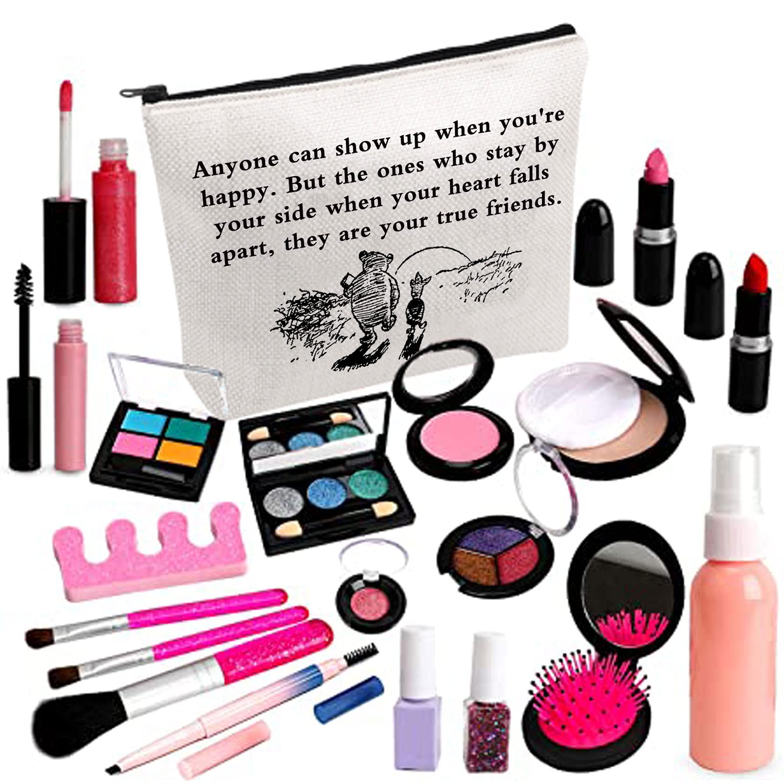 Best Friend Makeup Bag - Travel Toiletry Organizer for Women, Bestie Birthday Gift for Sister & Daughter - Perfect for Travel & Gifting