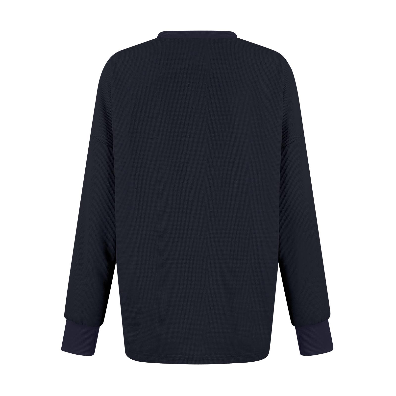PVTOSD Women's Long Sleeve Crewneck Sweatshirt - Color Block Waffle Knit Loose Fit Casual Pullover Top (S-XXL) | Perfect for Fall Layering, Lounge Wear & Weekend Outfits
