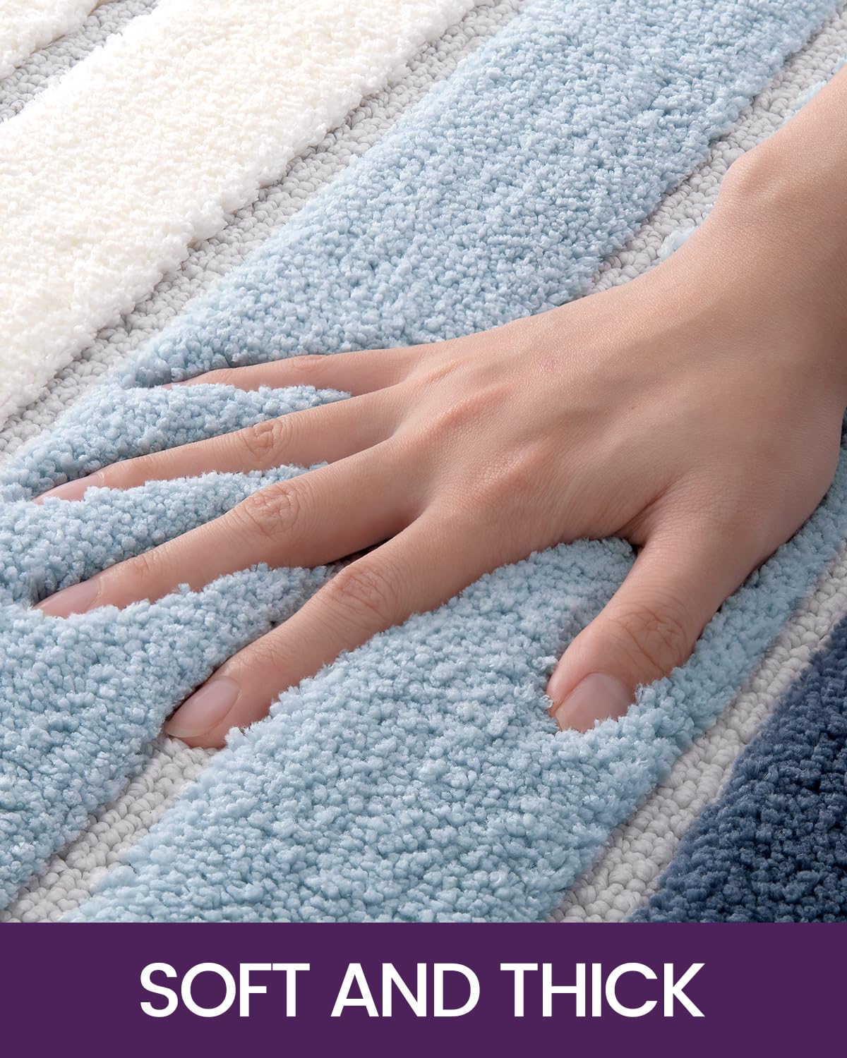 Non-Slip DEXI Bathroom Mat Rug 16x24 Inch, Super Absorbent Washable Shower Mat - Soft Floor Carpet for Bathroom, Sink & Tub Decor in Turquoise Blue - Perfect for Wet Floors, Bathroom Safety & Home Spa Relaxation