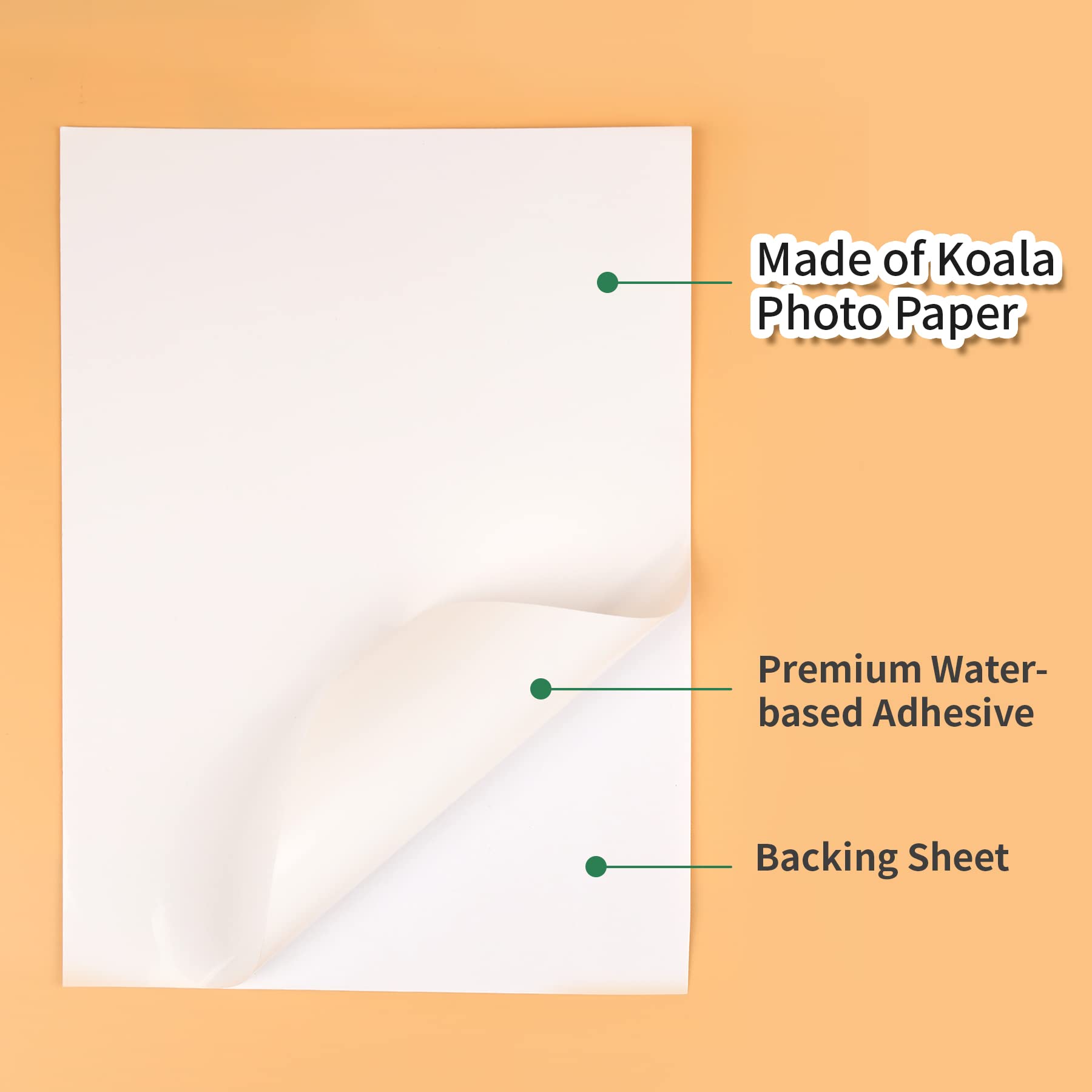 Premium Koala Inkjet Glossy Photo Paper & Self-Adhesive Sticker Paper Bundle - High-Quality Printing for Photos, Labels & DIY Crafts - Perfect for Scrapbooking, Home Decor & Office Use