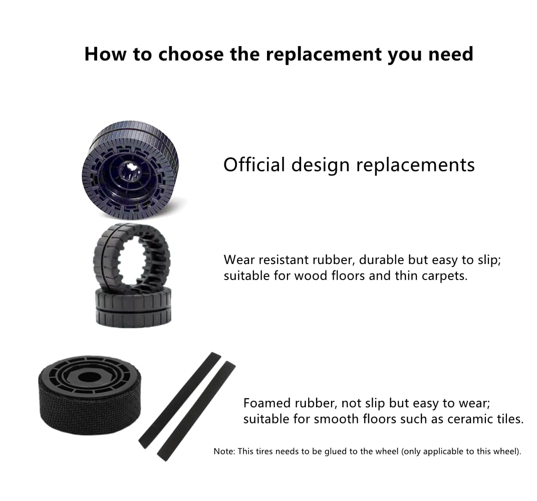 Replacement Wheels and Tires for iRobot Braava Jet M6 (Model 6110, 6012, 6112, 6113) - 2 Wheels + 4 Tires + Tool Kit - Robot Mop Maintenance Accessories - Perfect for Cleaning Hardwood Floors and Tile Surfaces