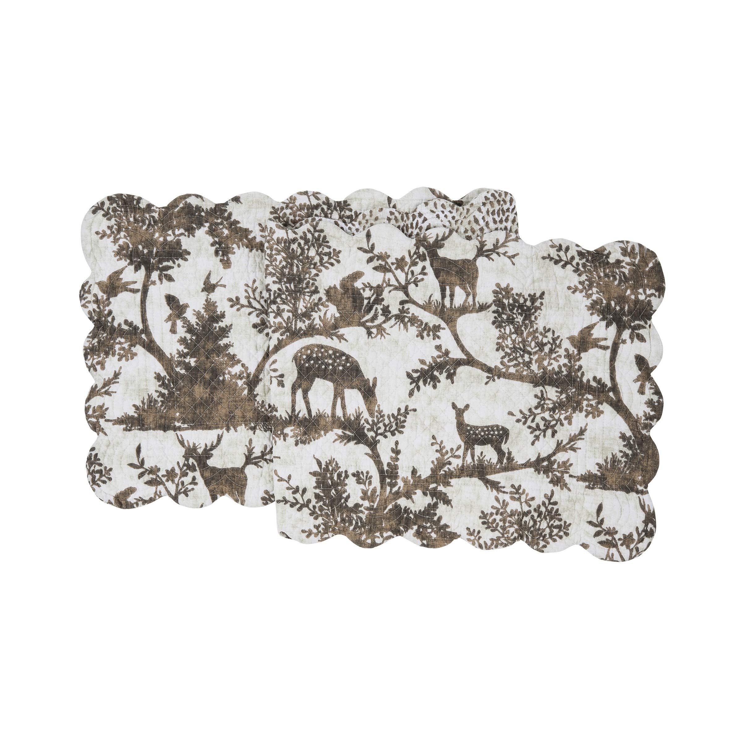 Rustic Lodge Style Cotton Table Runner - Hemlock Trails Design for Farmhouse & Cabin Dining Decor - Perfect for Thanksgiving, Christmas & Rustic Weddings