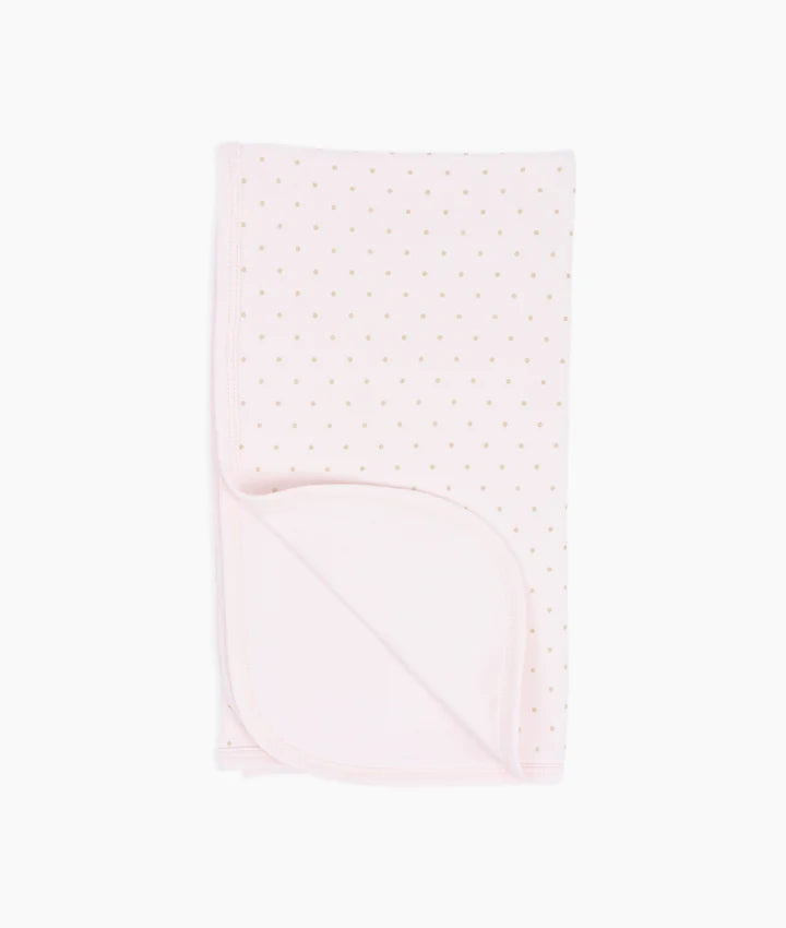 Livly Soft Pink Gold Dot Fleece Blanket - Cozy Plush Throw for Bed, Sofa & Travel - Perfect for Gifts, Home Decor & Relaxation