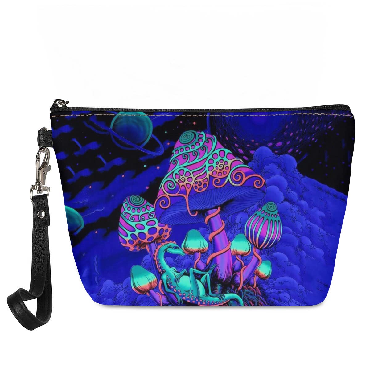 DISNIMO Purple Mushroom Dinosaur Cosmetic Bag - Waterproof Makeup Organizer, Travel Toiletry Case, Wash Kit for Women & Girls | Perfect for Travel, Gym, Beach & Holiday Gifts