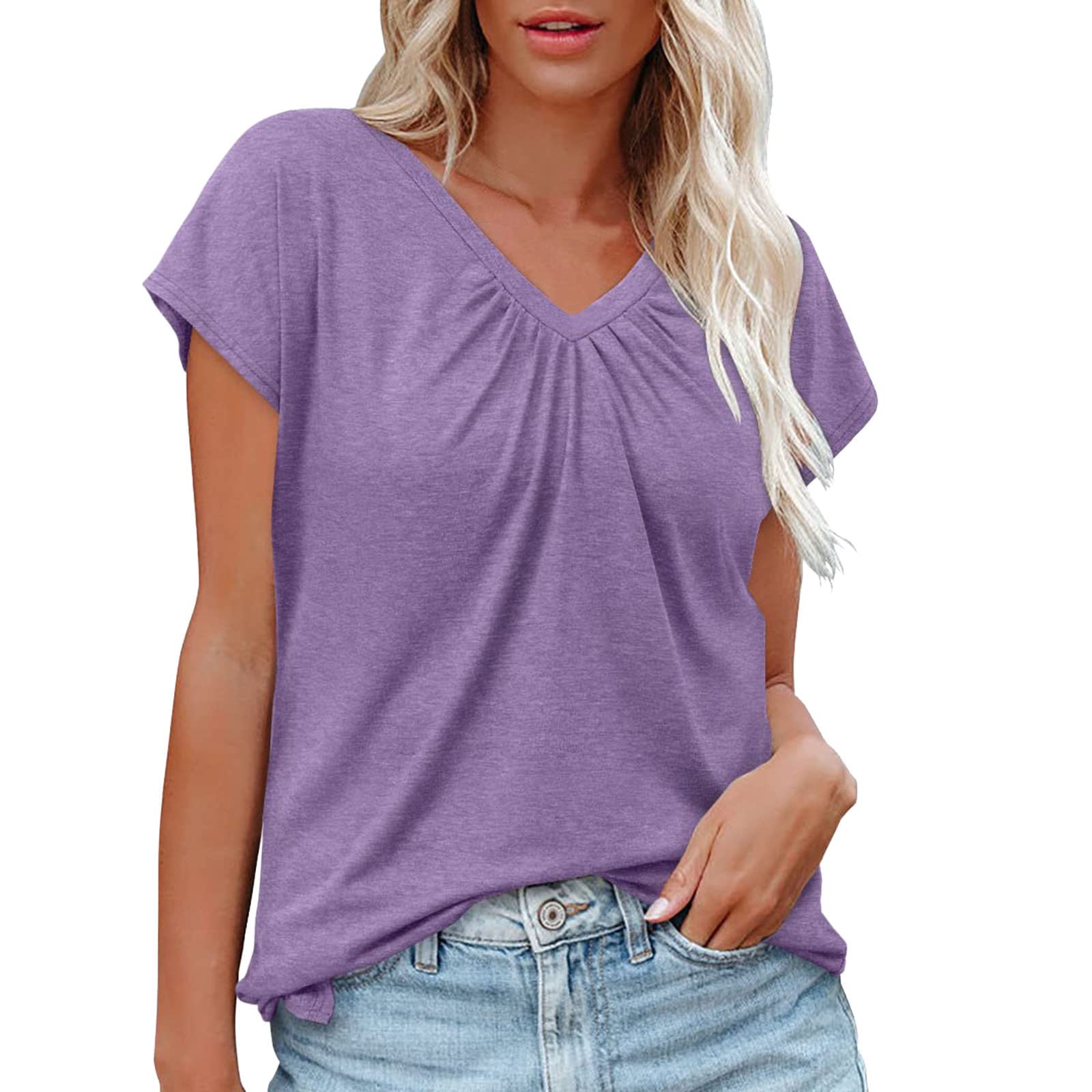 Women's Casual V-Neck Cap Sleeve Tank Tops - Loose Fit Basic Blouse for Everyday Wear | Perfect for Summer, Layering, and Office Casual Outfits