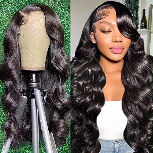 UTrue 28 Inch Long Brazilian Virgin Human Hair Body Wave Wig - 13x4 Lace Front Glueless Wig with Baby Hair & Natural Hairline | 100% Unprocessed Human Hair for Daily Wear, Cosplay & Special Occasions