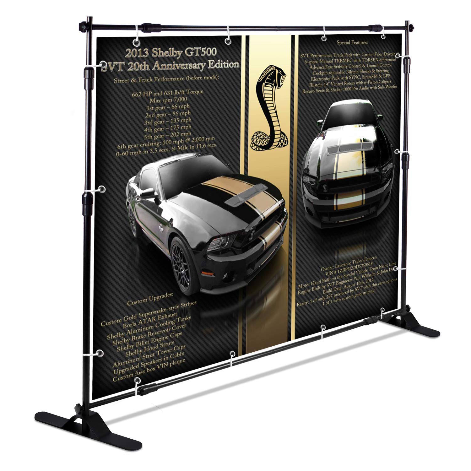 8x8 ft Heavy Duty Backdrop Stand Kit - Adjustable Photography Background with Carrying Bag for Parties, Trade Shows & Photo Booths | Portable Step and Repeat Banner for Events, Weddings & Commercial Use