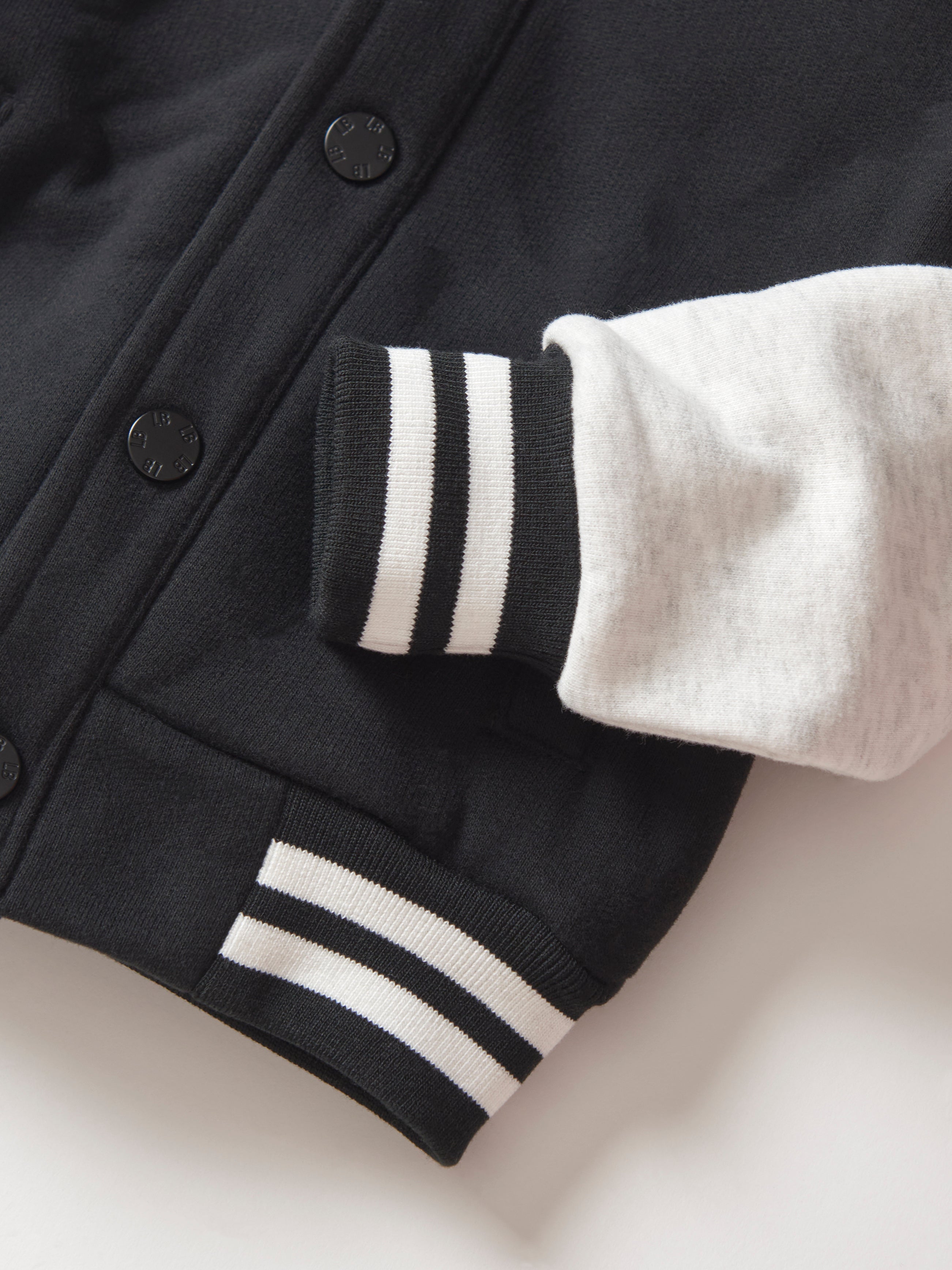 Stylish Black Varsity Jacket for Men & Women - Trendy Letterman Jacket for Casual Wear, Sports, and School Events