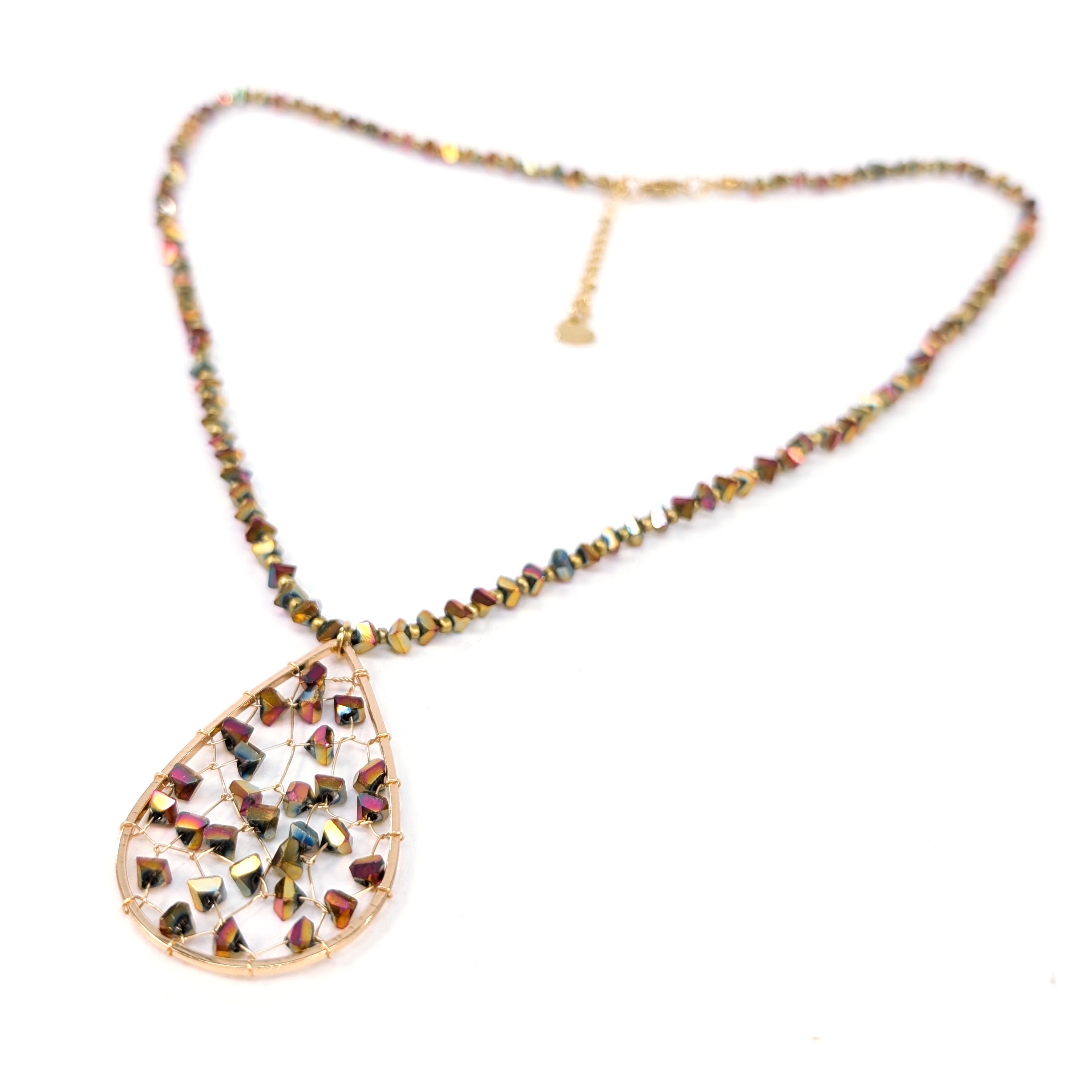 Elegant Gold Tear Drop Crystal Necklace for Women - Perfect for Weddings, Parties & Special Occasions
