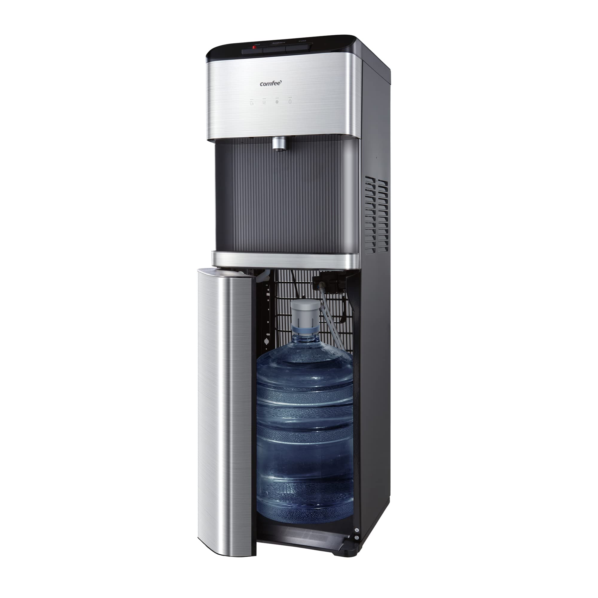 Comfee Ozone Self-Cleaning Bottom Loading Water Cooler Dispenser - 3 Temperature Settings, Child Safety Lock, Stainless Steel Design for Home & Office Use | Fast Cooling, Space Saving Water Dispenser for Daily Hydration Needs