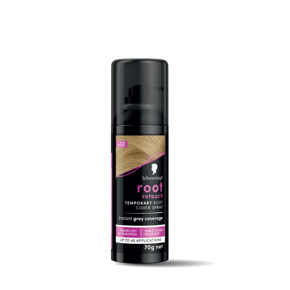 Schwarzkopf Root Retouch Instant Grey Hair Concealer Spray - Sweat & Rain Resistant, Matte Finish for Perfect Coverage | Up to 40 Quick Applications | Unisex for All Hair Types | Dark Brown 4.05oz | Ideal for Touch-Ups Between Salon Visits & Special Occasions