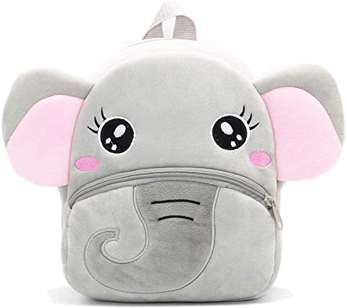 Soft Plush Kids Backpack - Cute Elephant & Tortoise Design, Lightweight Mini Travel Bag for Toddler Boys & Girls | School, Daycare, Outings & Playdates