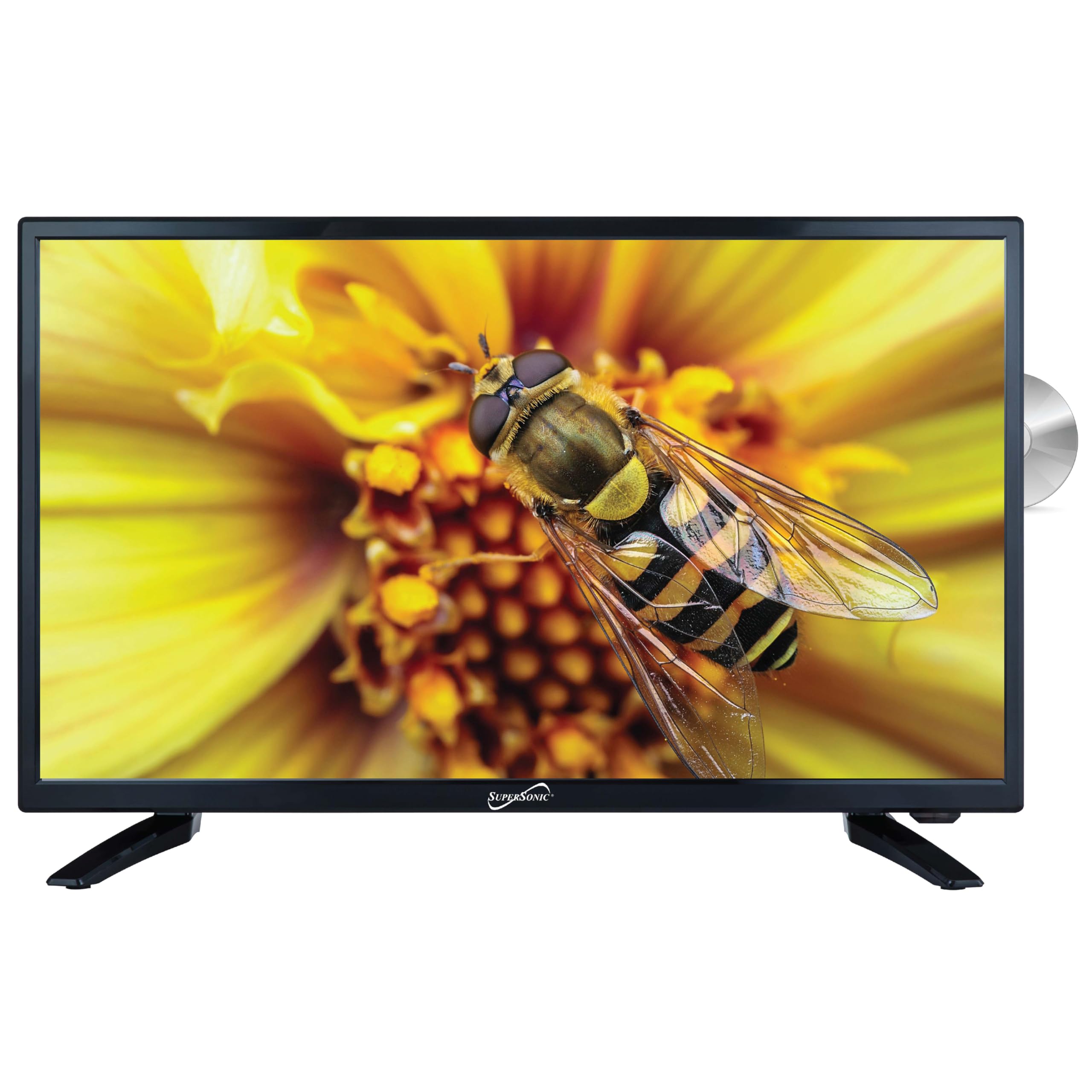 Supersonic SC-2212 22-Inch 1080p HDTV with DVD Player, HDMI & USB Ports - Vibrant Colors, AC/DC Power - Ideal for RV, Kitchen, Bedroom & Small Spaces Entertainment