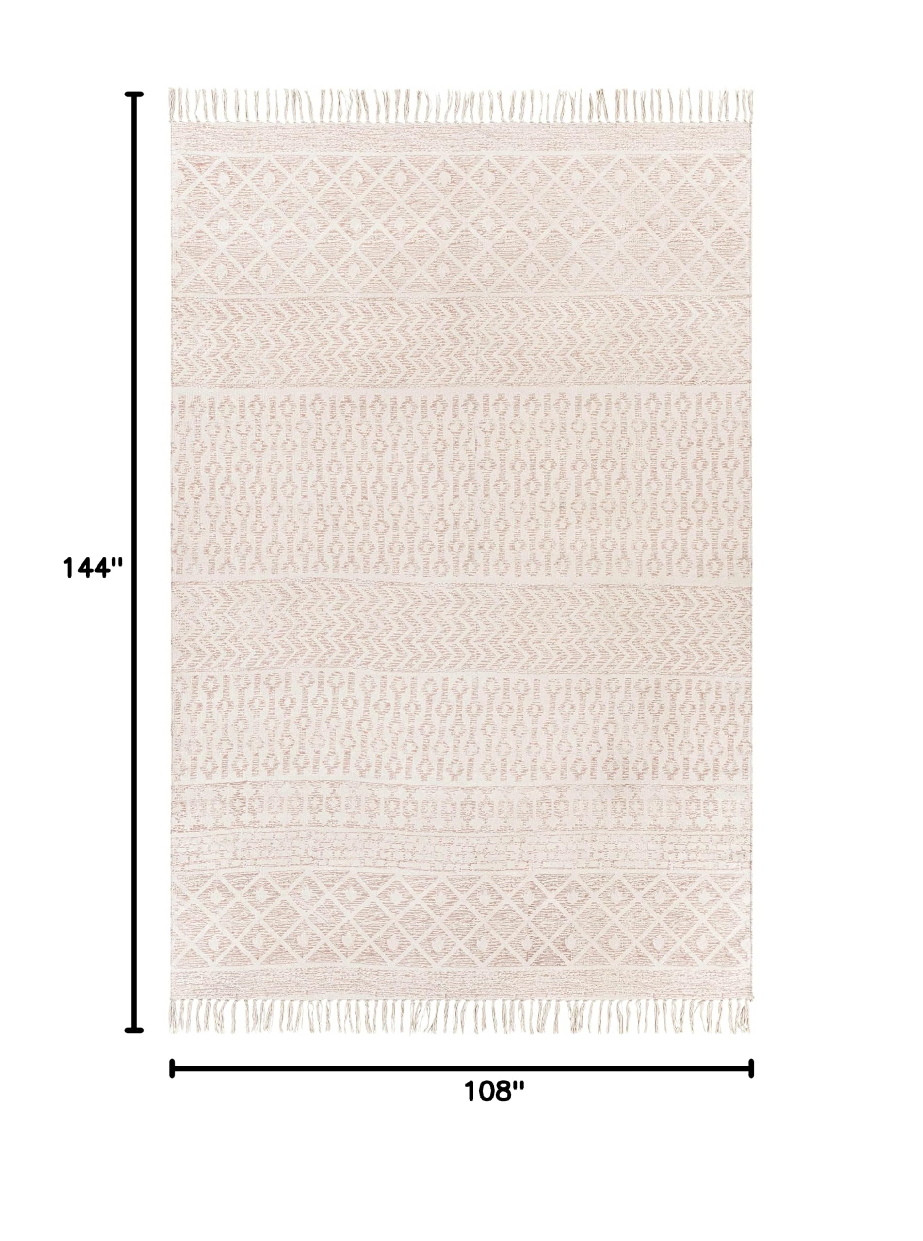Bohemian Transitional Dark Pink & Beige Hauteloom Beaverlodge Area Rug 9'x12' - Perfect for Living Room & Bedroom Decor