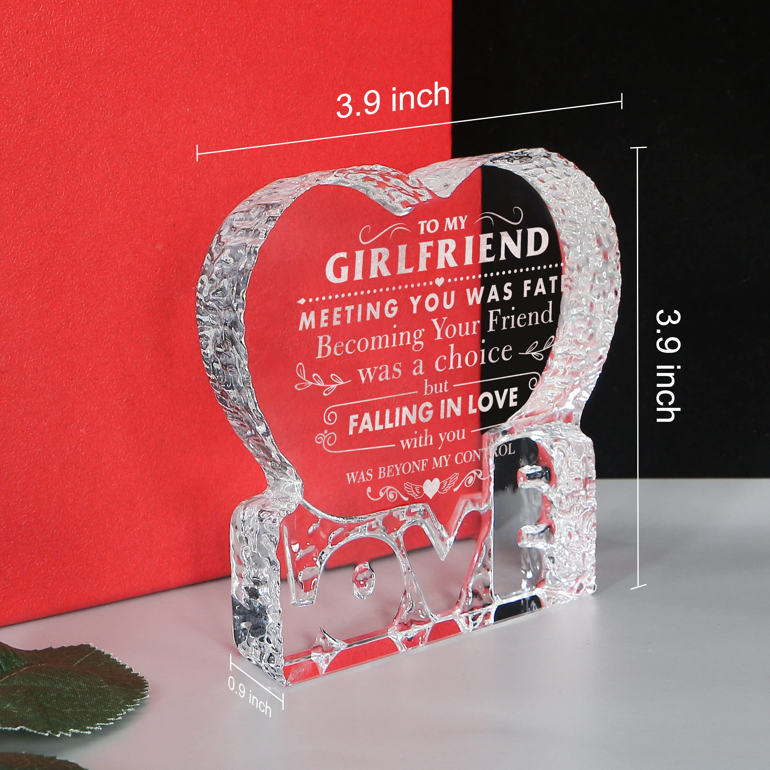 Personalized Heart-Shaped Crystal Anniversary & Birthday Gifts for Girlfriend - Romantic Couples Keepsake for Christmas, Valentine's Day & Special Occasions - Perfect for Home Decor, Wedding Anniversaries & Thoughtful Surprises