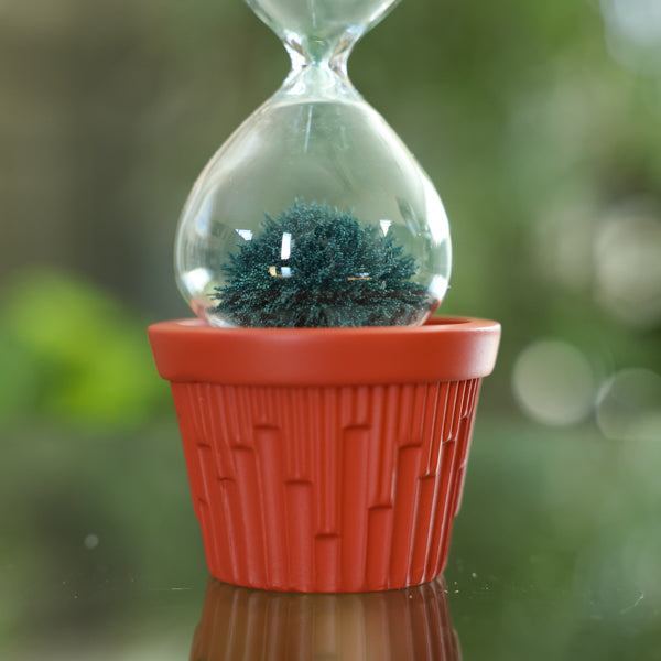 Decorative Flower Pot Magnet Hourglass - Unique Home & Office Desk Accessory for Plant Lovers | Perfect for Gifts, Zen Decor, and Productivity Tracking