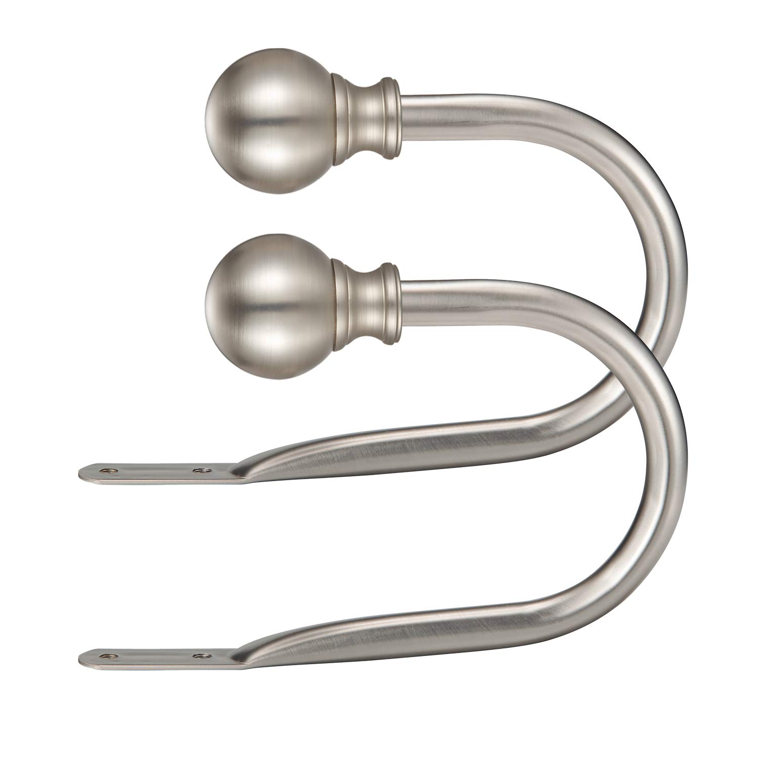 Decorative Drapery Holdbacks - Set of 2 Elegant Window Curtain Hooks with Ball Finials - Vintage Style Home Decor for Living Room, Bedroom & Dorm Window Treatments