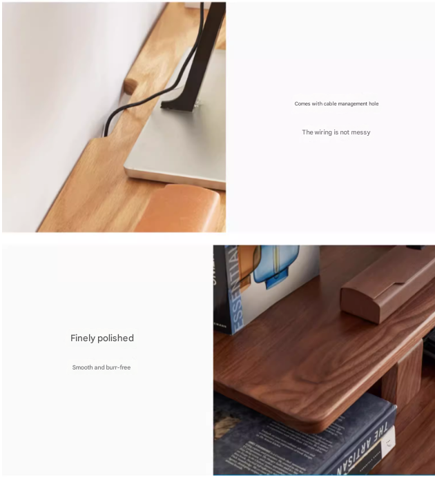 Premium Black Walnut & Oak Solid Wood Laptop Stand - Adjustable Height Ergonomic Computer Riser for Desk, Home Office, or Workspace - Space-Saving Shelf Organizer for MacBook, Notebooks & Accessories