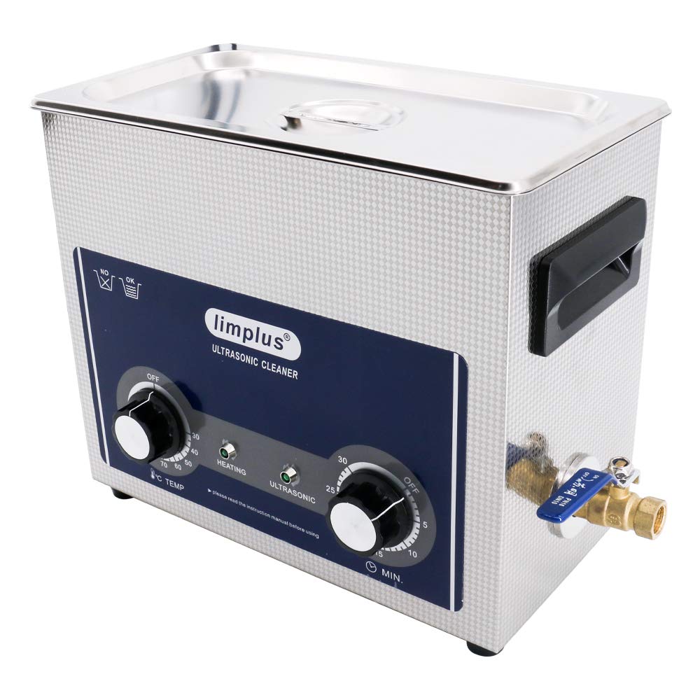 Limplus LS-06 6L 180W Professional Ultrasonic Cleaner with Basket & Lid - 40kHz Heated Timer for Dental Tools, Jewelry, Fuel Injectors, Surgical Instruments - Perfect for Dentists, Jewelers & Automotive Repair Shops