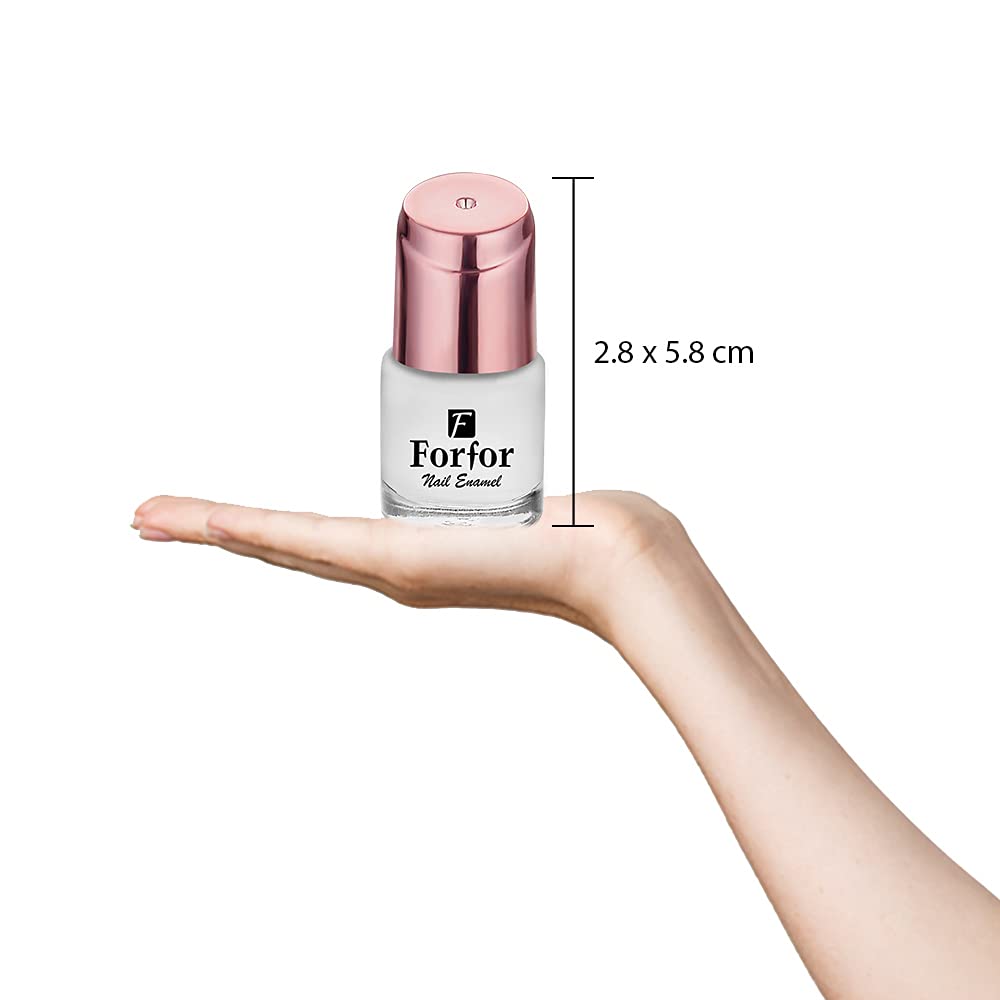 FORFOR® Perfect Stay Glossy Nail Polish - Long Lasting White Lily Color - Salon Quality Nail Lacquer for Manicure & Pedicure - Perfect for Weddings, Parties & Everyday Wear