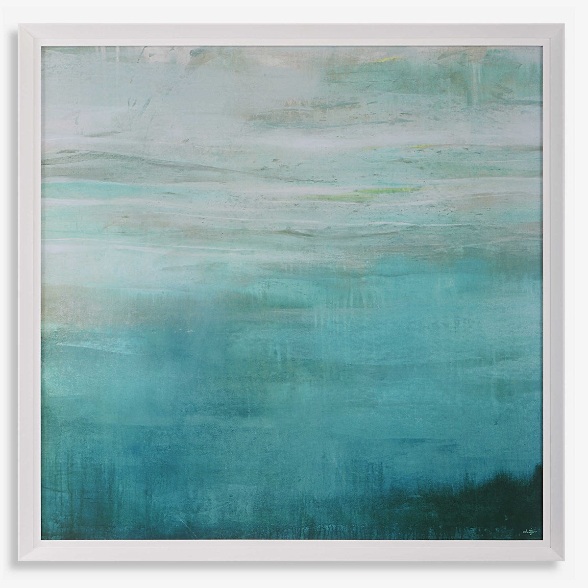 Cancun Teal Frame Print Wall Art - Tropical Beach Decor for Living Room, Bedroom & Office | Coastal Home Decor