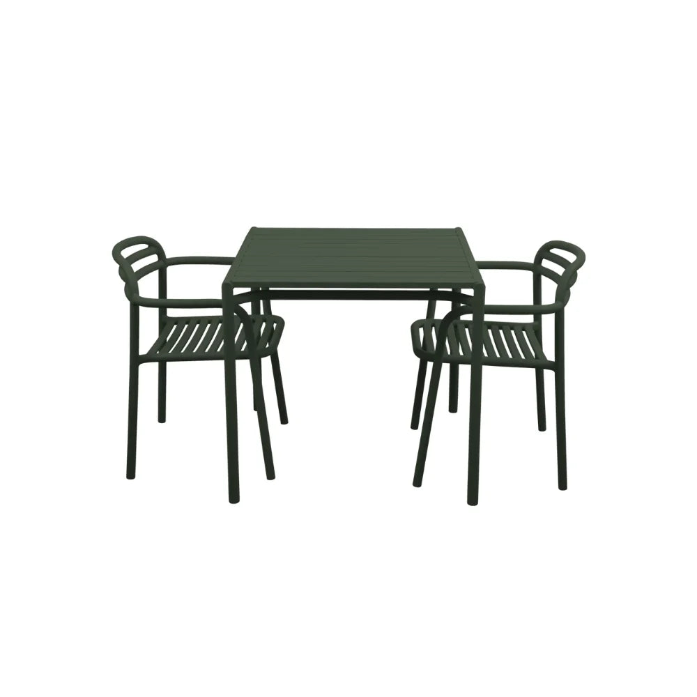 Bliss Outdoor Dining Table Set with 2 Armchairs - Patio Furniture for Garden, Backyard, Poolside & Outdoor Entertaining
