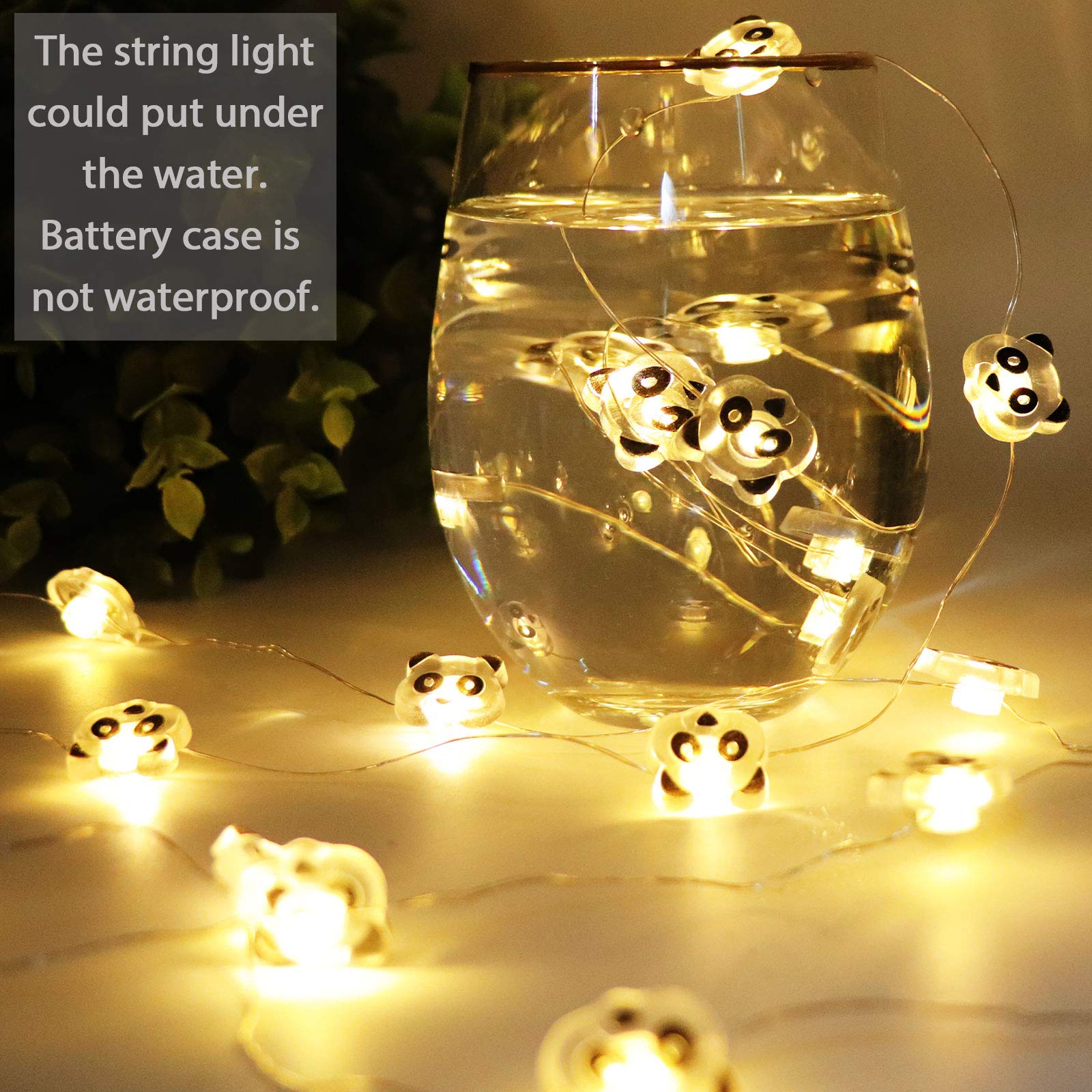 Panda LED String Lights 10ft - Battery Operated for Bedroom & Outdoor Decor