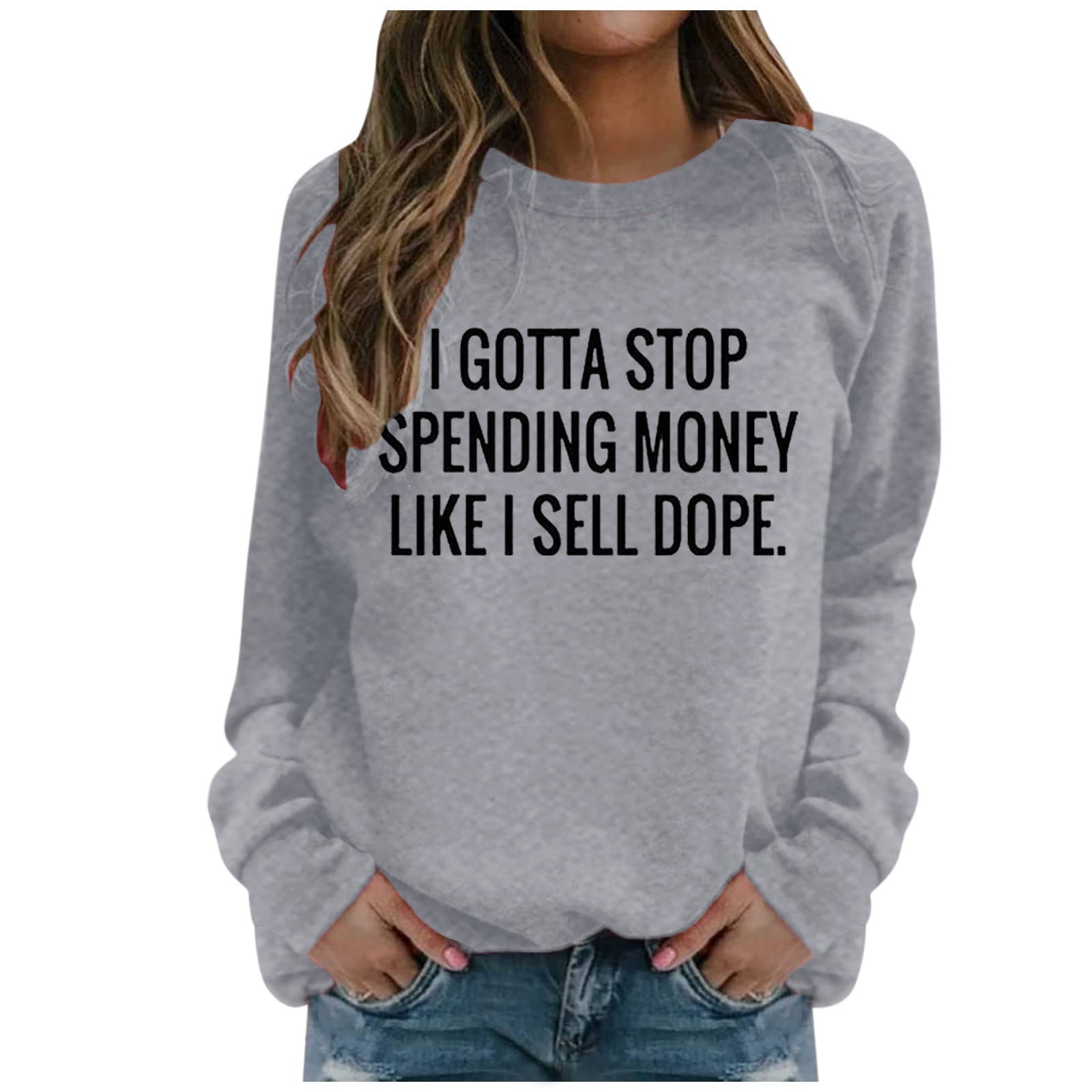 Malbaba Women's Pullover Sweatshirt - Fashion Letter Print O-Neck Long Sleeve Loose Fit Casual Winter Top Blouse for Women | Perfect for Daily Wear, Office, Shopping & Weekend Outfits