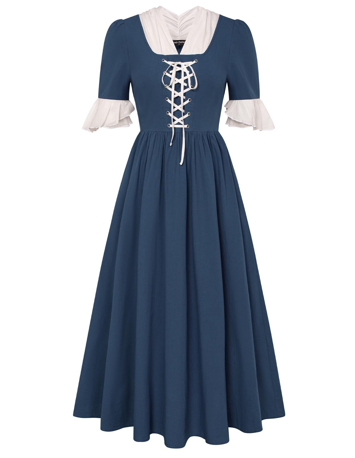 Scarlet Darkness Colonial Dress for Women - Vintage Pioneer Prairie Dress with Pockets | Civil War Costume, Historical Reenactment, Halloween & Cosplay Outfit