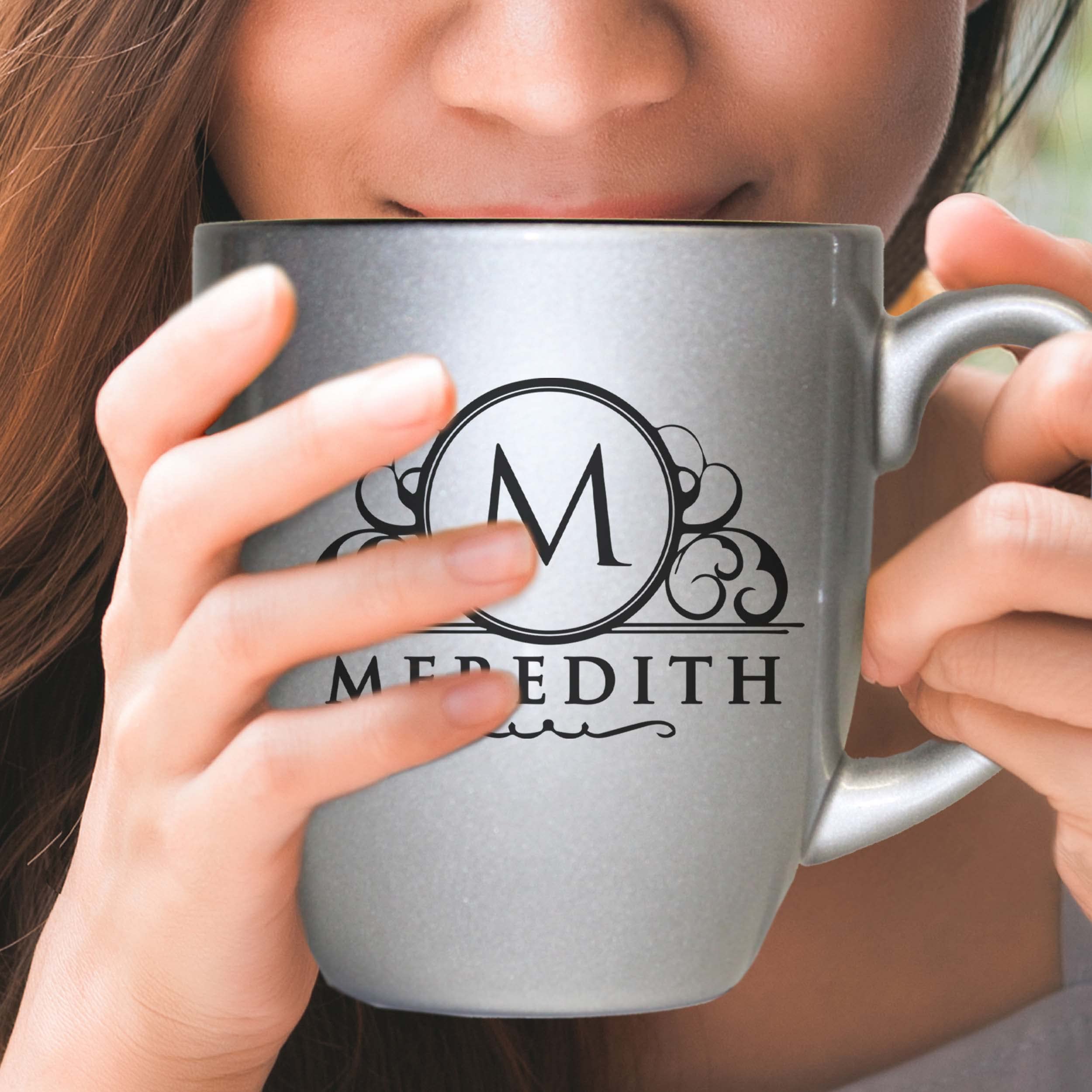 Personalized Engraved Coffee Latte Mug - Custom Silver Tea & Coffee Cup for Home, Office & Gifts - Perfect for Birthday, Anniversary & Holidays
