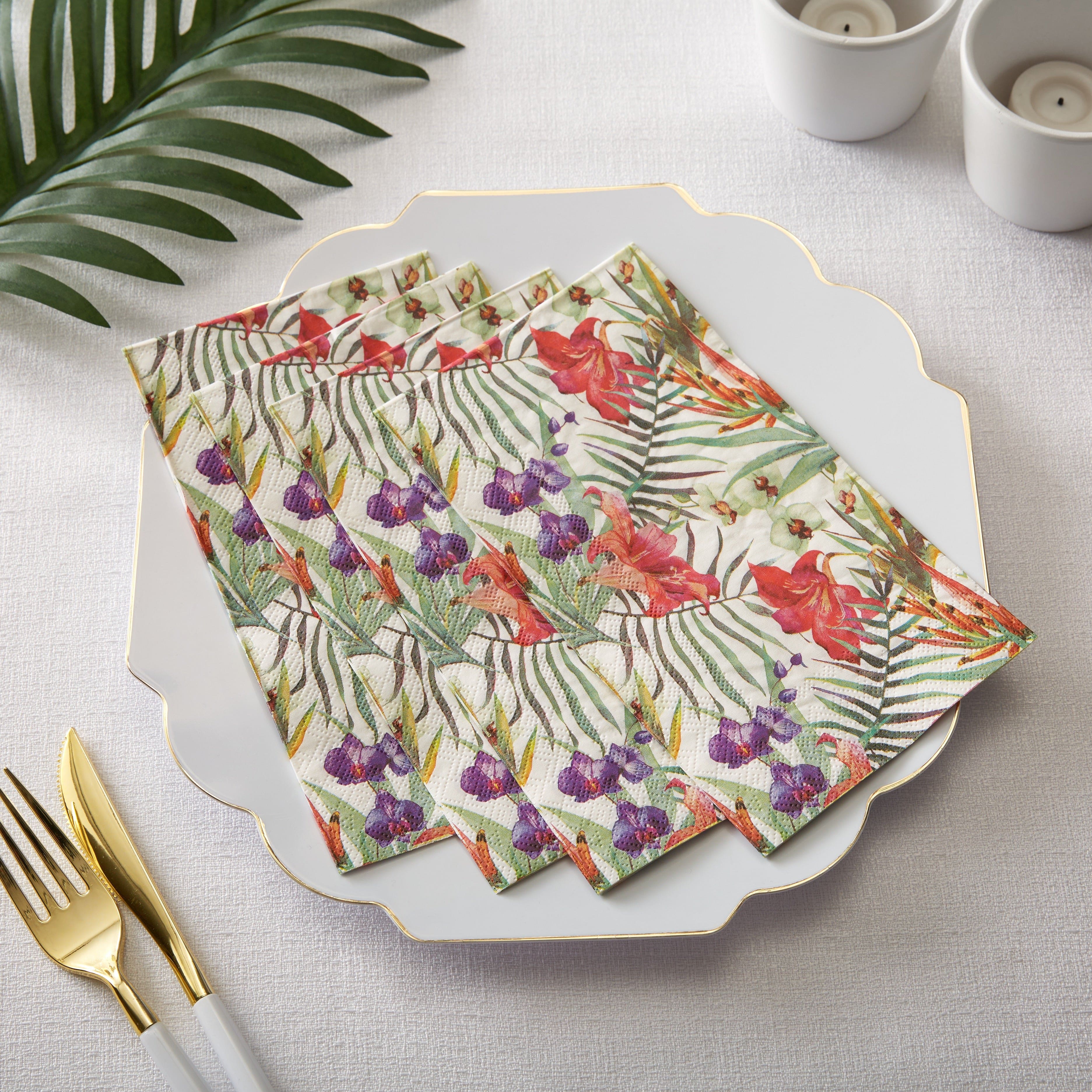 Disposable Paper Buffet Napkins - 40 Pack Bulk White Dinner Napkins for Parties, Weddings & Events - Eco-Friendly Paper Napkins for Restaurants, Catering & Home Use