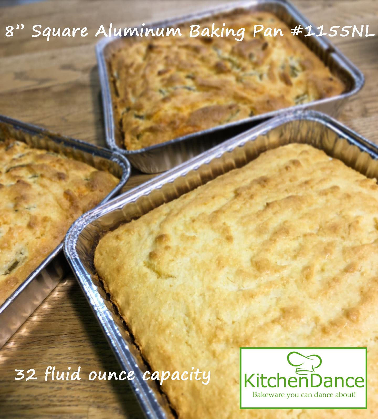 KitchenDance Disposable Aluminum Square Cake Pan - 7-7/8 x 7-7/8 Inches Aluminum Foil Pans for Baking Cakes, Brownies, Lasagna - Heavy Duty Baking Pans Perfect for Home, Restaurant & Party Use - Pack of 500 (1155NL)