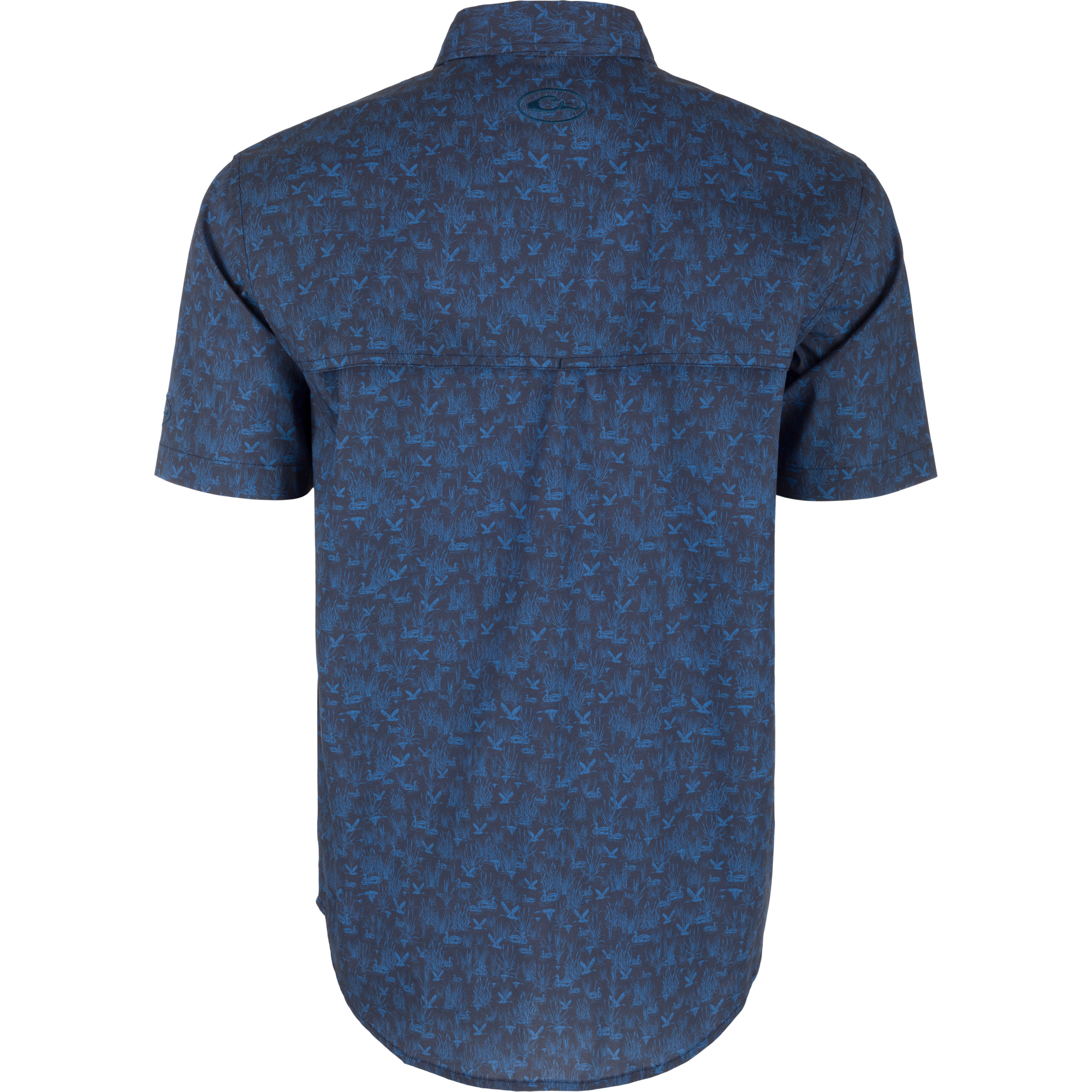 Stylish Cotton Marsh Print Short Sleeve Shirt for Men - Comfortable Casual Summer Wear for Outdoor Activities & Travel