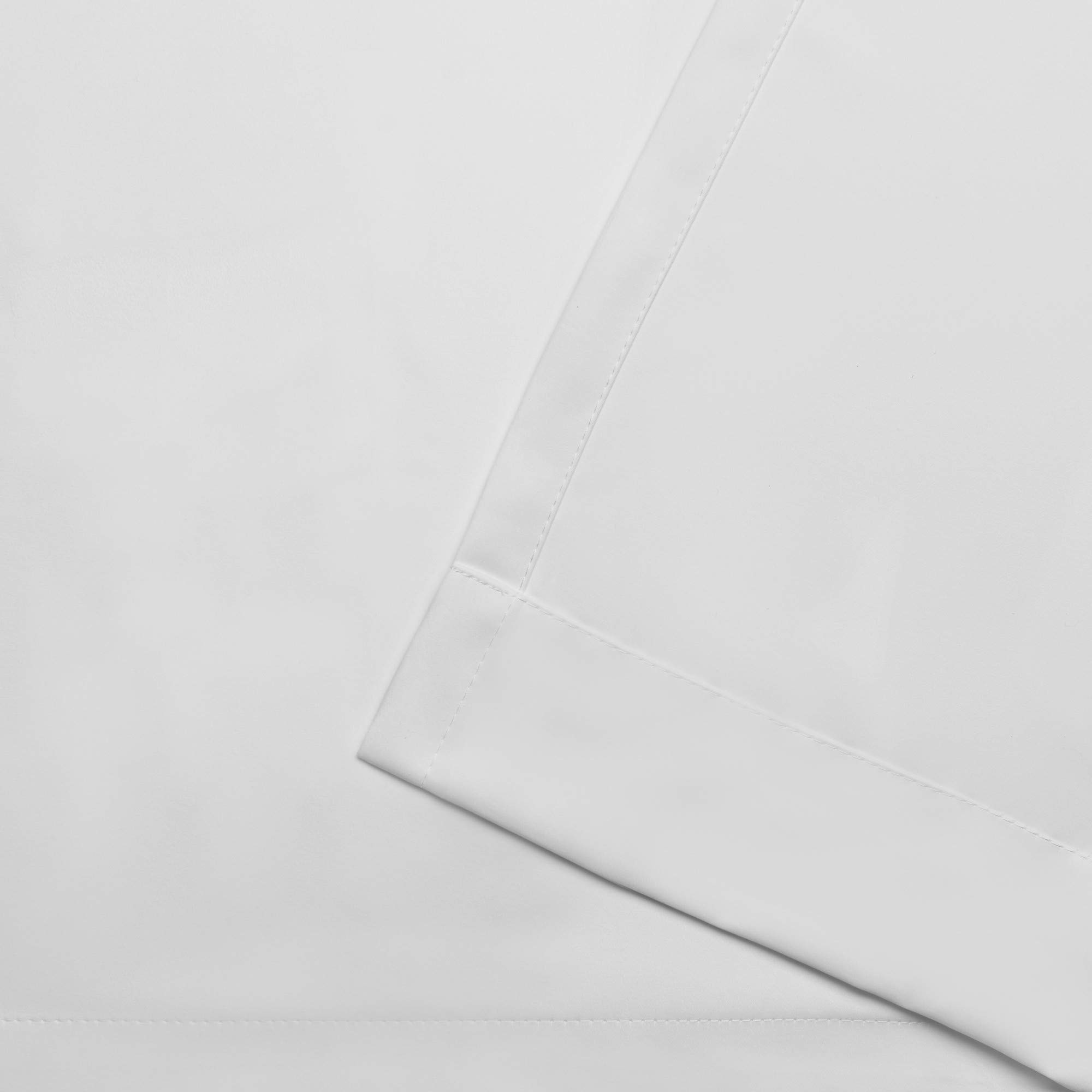 Exclusive Blackout Grommet Top Curtain Panel Pair - 52x84 Inches, White - Perfect for Bedrooms & Home Theater Light Blocking
