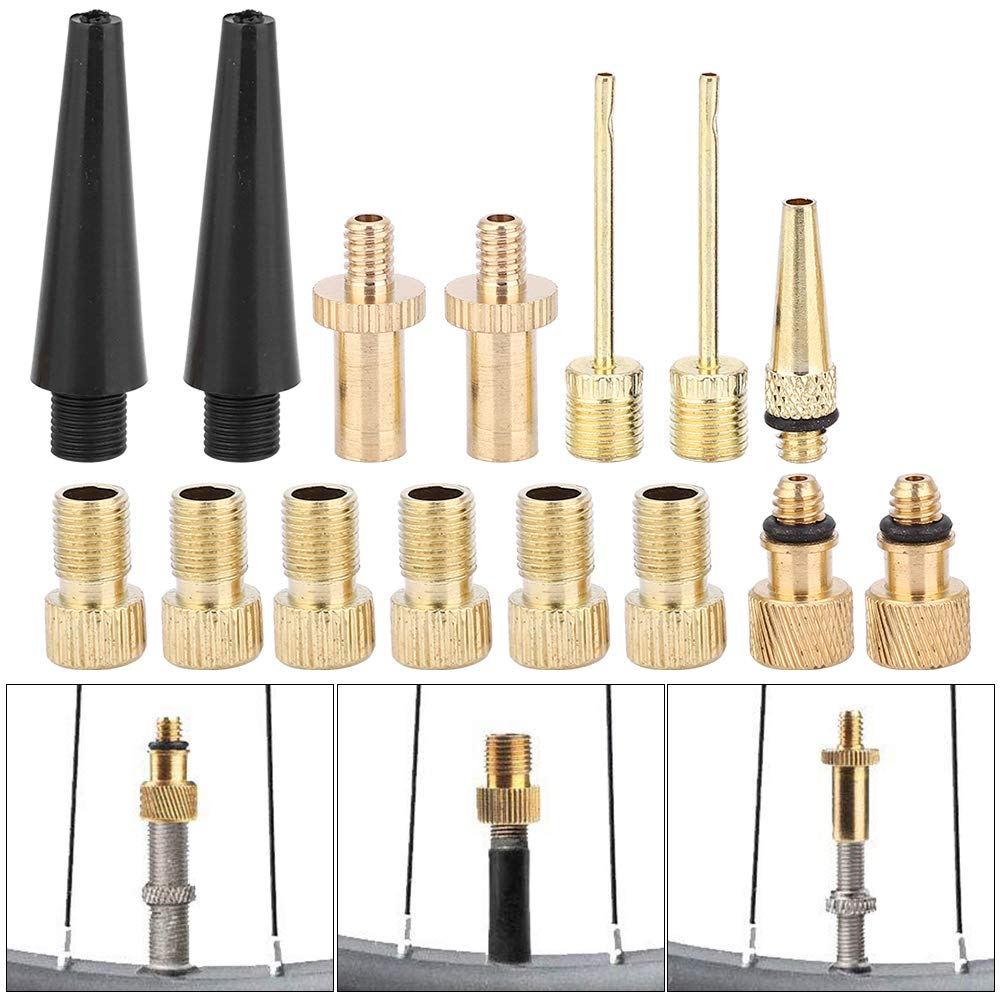 15 PCS Air Valve Kit - Portable Pump Valve Converter with Copper DV SV AV Adapters for Bikes, Cars, Motorcycles & Inflatables - Perfect for Travel, Camping & Emergency Repairs