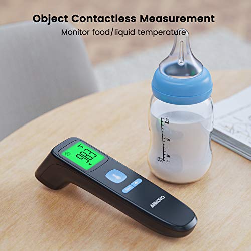 ANKOVO Non-Contact Infrared Thermometer - 2-in-1 Dual Mode Digital Thermometer for Adults, Babies & Kids - Fast & Accurate Forehead & Ear Temperature Reading - Perfect for Home, Office & Travel Use
