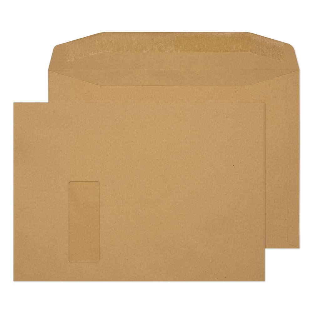 Purely Everyday C4 229 x 324 mm 100 gsm Gummed Mailer Window Envelopes (2710) Manilla - Pack of 250 | Business & Office Mailing Solution for Invoices, Letters & Documents