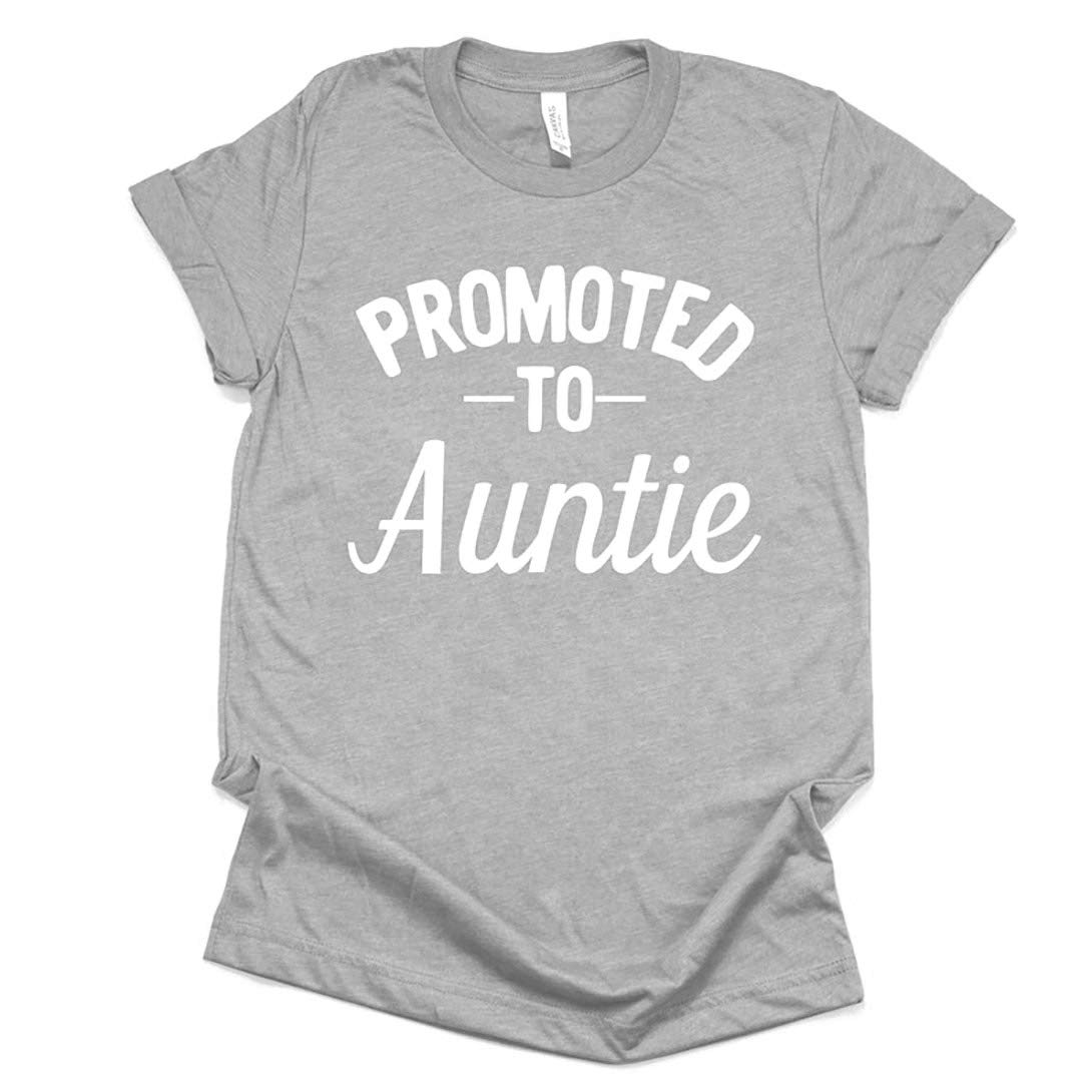 Premium 'Promoted to Auntie' Baby Reveal T-Shirt - Cute Pregnancy Announcement Gift for Expecting Niece or Nephew | Gender Reveal Party, Baby Shower & Family Celebration Outfit