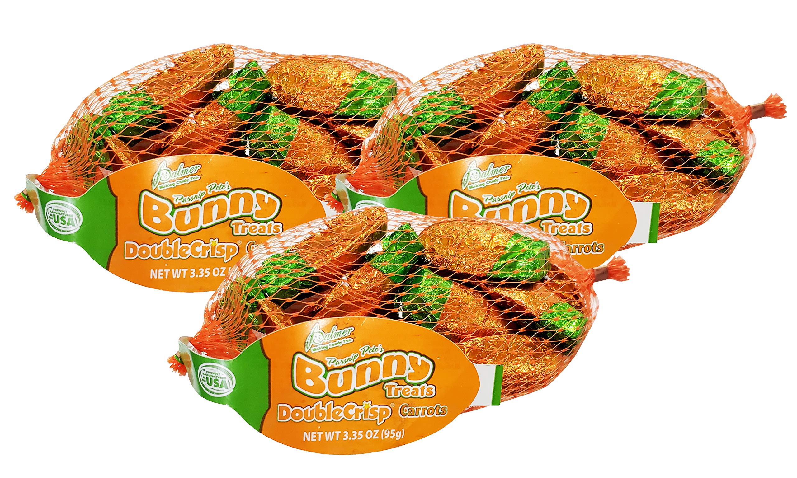 Palmer Parsnip Pete's Double Crispy Milk Chocolate Carrot-Shaped Treats (3 Pack, 10.05oz) - Easter Basket Fillers, Party Favors & Holiday Gifts