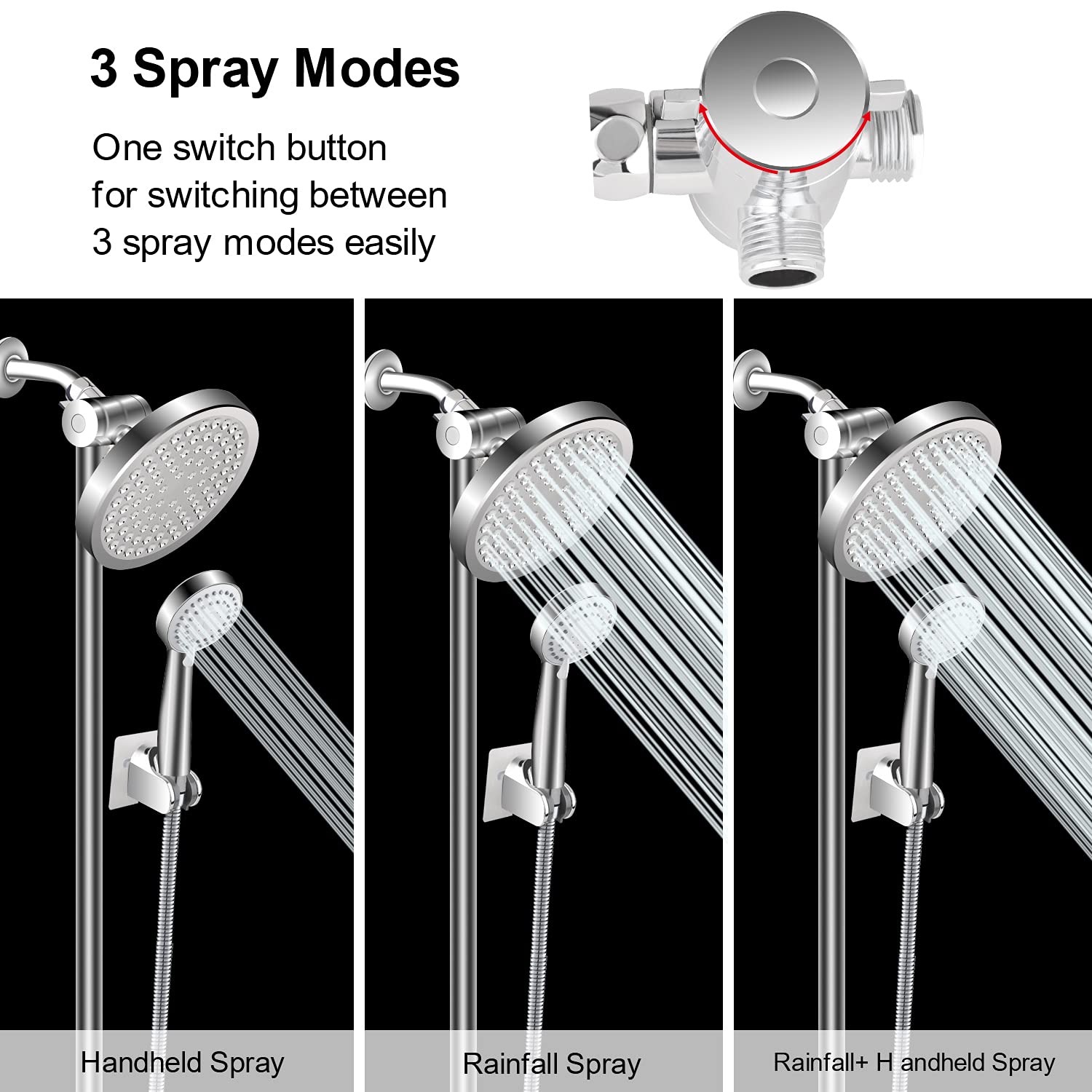 **High Pressure Handheld Shower Head Set - Adjustable Shower Head for Home & Spa Massage - Perfect for Relaxation & Water Saving (Combo Shower Head)**