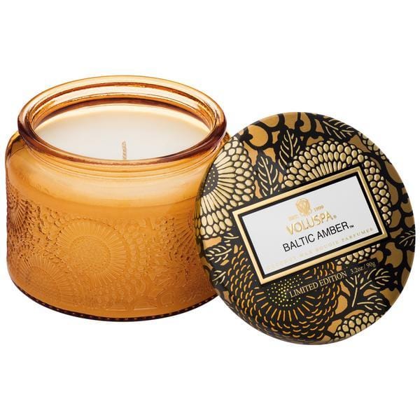 Baltic Amber Petite Jar Candle - Natural Scented Soy Wax Candle for Home, Office & Gift Giving - Relaxing Aromatherapy for Stress Relief & Cozy Ambiance