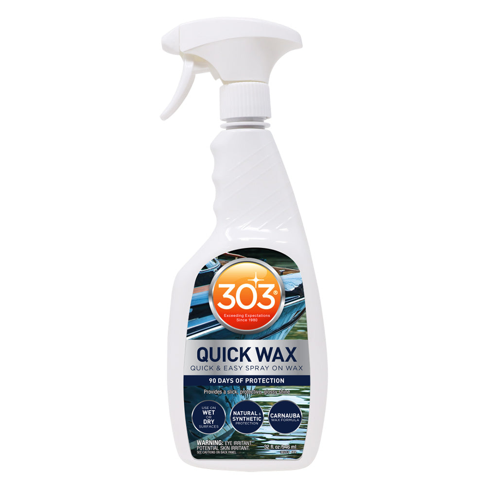 303 Marine Quick Wax 32oz - Premium Boat Wax for Long-Lasting Shine & Protection - Ideal for Boats, Yachts & Marine Surfaces