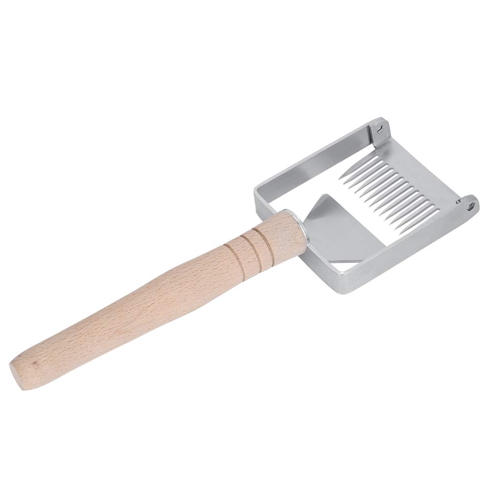 Premium 304 Stainless Steel Honeycomb Scraper - Rustproof Beekeeping Uncapping Fork with Wooden Handle | Durable Hive Tool for Honey Harvesting, Wax Removal & Beekeeping Supplies | Ideal for Gardeners & Apiarists