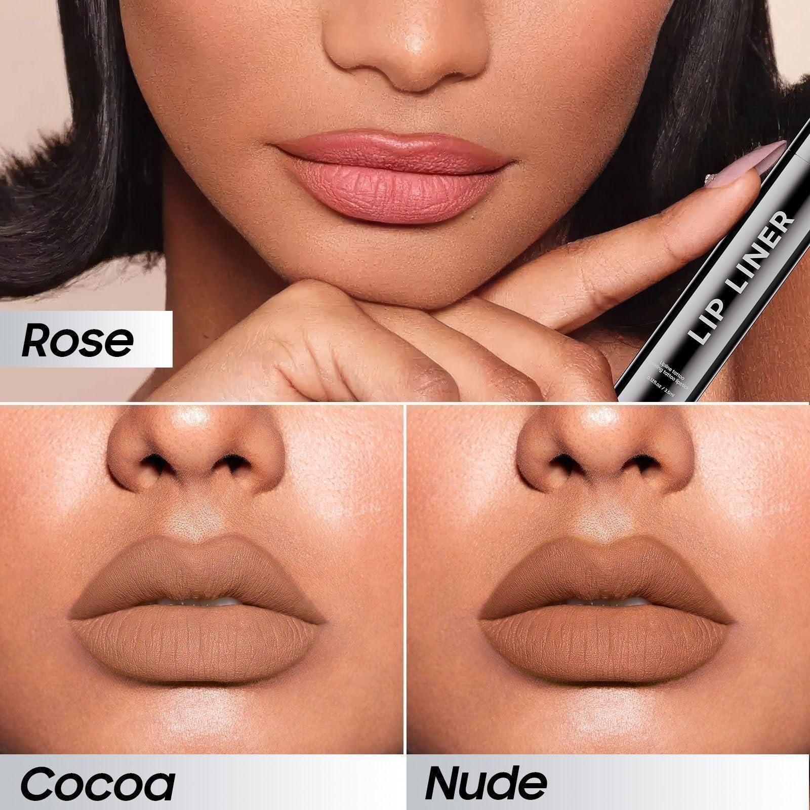Long-Lasting Matte Lip Liner & Peel Off Lip Stain - Waterproof Nourishing Lip Tint Tattoo for Vibrant Lip Color, Moisturizing & Smudge-Proof (Nude) | Perfect for Parties, Date Nights & Everyday Wear