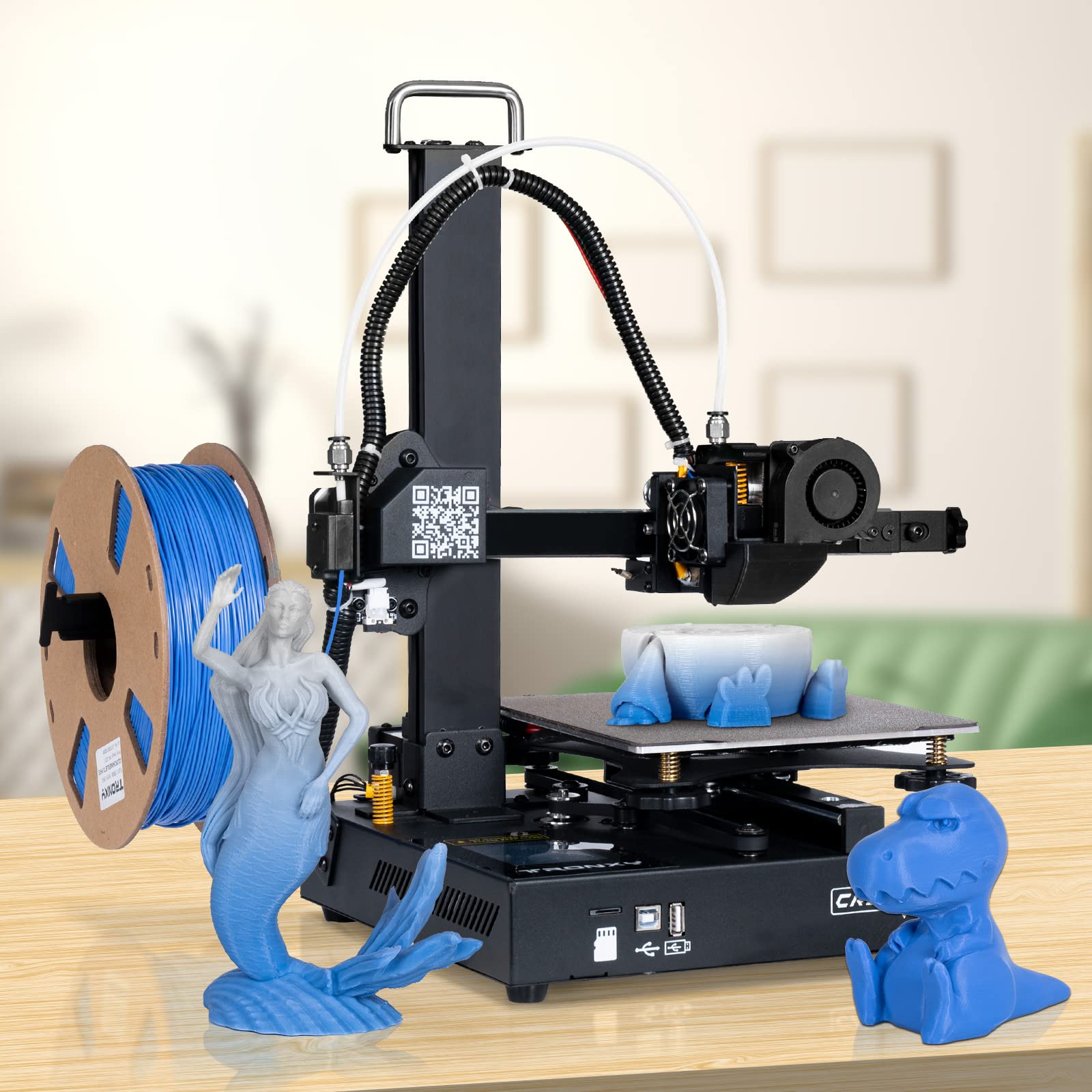 TRONXY CRUX1 High Precision Mini 3D Printer with PEI Sheet | Direct Drive Extruder, Double OSG15 Guide Rail & Metal Pulleys | 7.08×7.08×7.08in Build Volume | Ideal for Home DIY, Prototyping & Small Model Printing