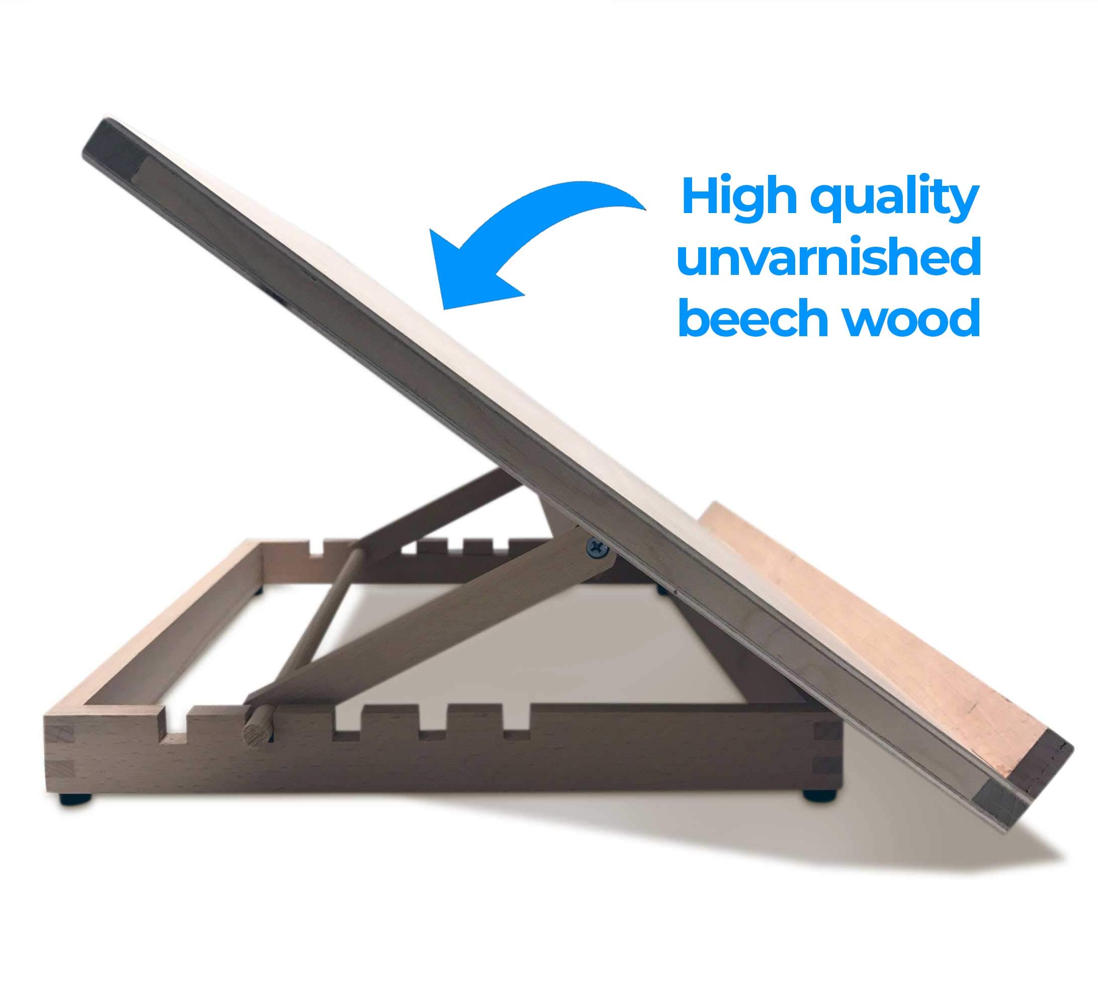 Premium A3 Art & Craft Work Station - Adjustable Wooden Drawing Desk & Table Easel with Protective Carry Case - Perfect for Artists, Students & Hobbyists at Home, Studio or Classroom