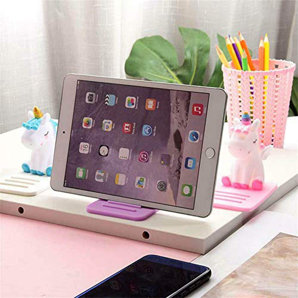 ZOSTLAND Adjustable Unicorn Pegasus Phone Stand - Cute Cartoon Desktop Holder for iPhone, Smartphone, iPad & Tablet - Multi-Function Desk Dock (Purple) | Perfect for Office, Bedroom & Gift Giving