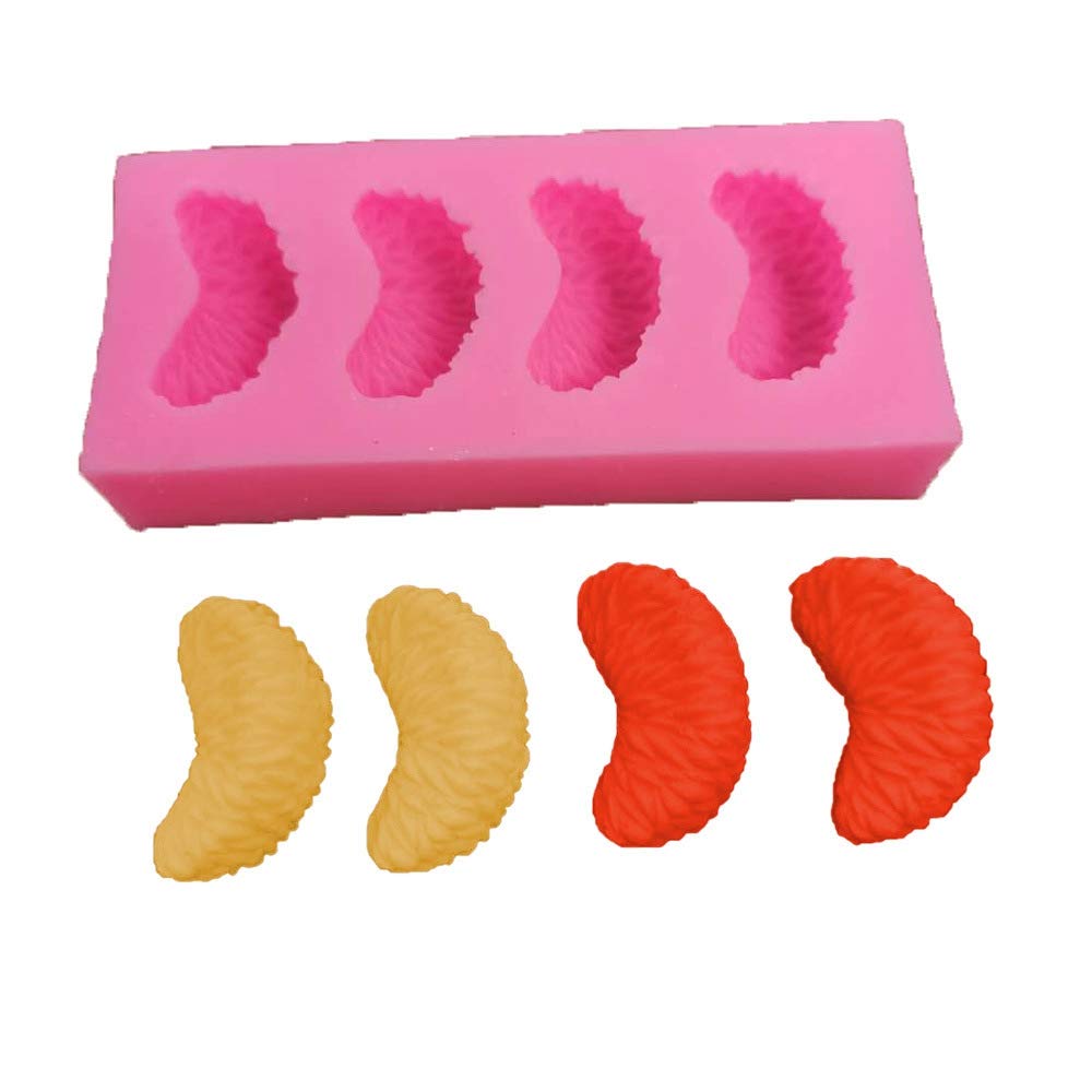 3D Orange Petal Shaped Silicone Molds - 6 Pack Fruit Jelly Molds for Soap, Candle Making, Dessert Baking, Wax Melts & Candy | Non-Stick, BPA Free, Reusable | Perfect for DIY Crafts, Party Treats & Home Decor