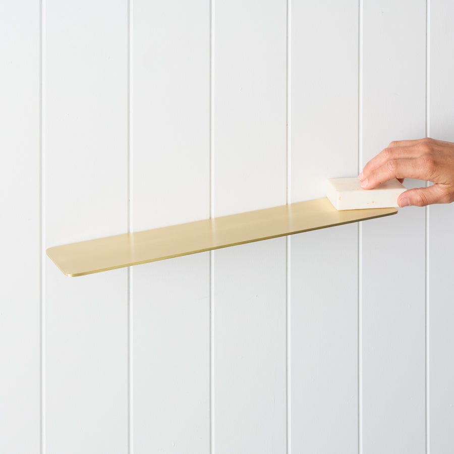 Brushed Brass Shampoo Shelf - Elegant Bathroom Storage Organizer for Shampoo, Conditioner & Toiletries - Perfect for Shower, Bathtub & Vanity Organization