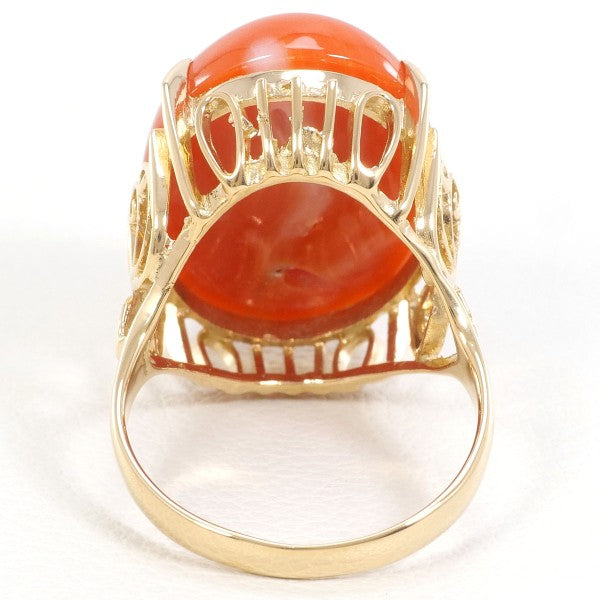 18K Yellow Gold Coral Ring for Women - Elegant Handmade Jewelry Gift for Birthday, Anniversary & Valentine's Day - Perfect for Beach Weddings & Summer Fashion Accessories
